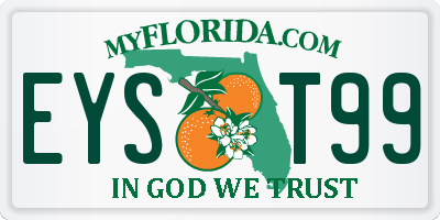 FL license plate EYST99