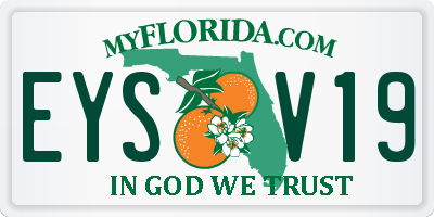 FL license plate EYSV19