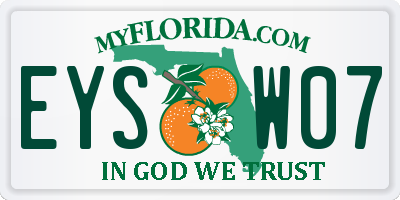 FL license plate EYSW07