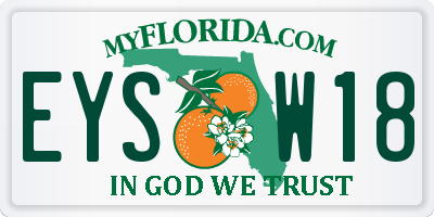 FL license plate EYSW18