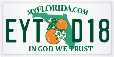 FL license plate EYTD18