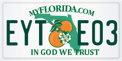 FL license plate EYTE03