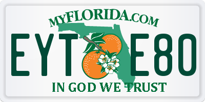 FL license plate EYTE80