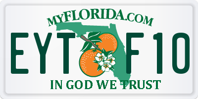 FL license plate EYTF10