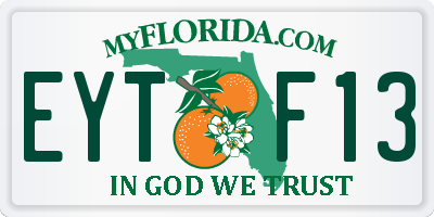 FL license plate EYTF13