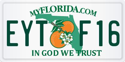 FL license plate EYTF16