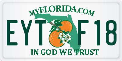 FL license plate EYTF18