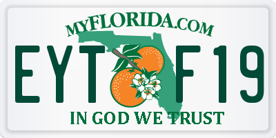 FL license plate EYTF19