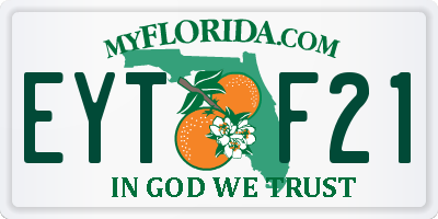 FL license plate EYTF21