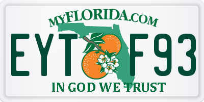FL license plate EYTF93