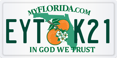FL license plate EYTK21