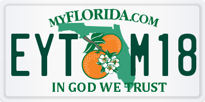 FL license plate EYTM18