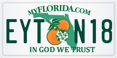FL license plate EYTN18