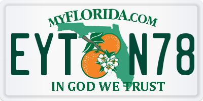 FL license plate EYTN78