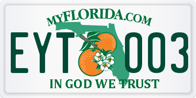 FL license plate EYTO03