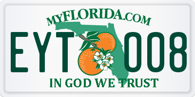 FL license plate EYTO08