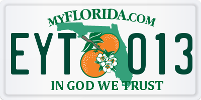FL license plate EYTO13