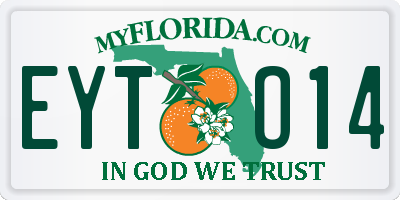 FL license plate EYTO14