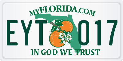 FL license plate EYTO17