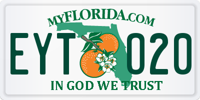 FL license plate EYTO20