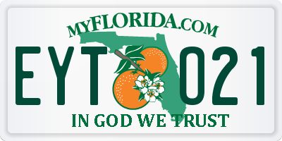 FL license plate EYTO21