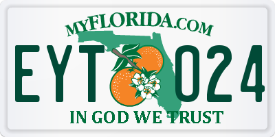 FL license plate EYTO24