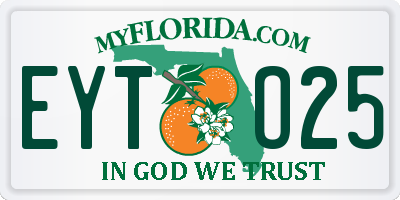FL license plate EYTO25