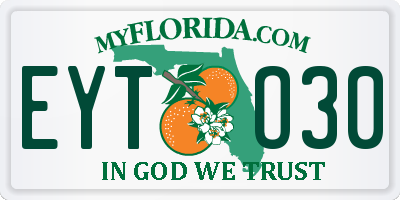 FL license plate EYTO30