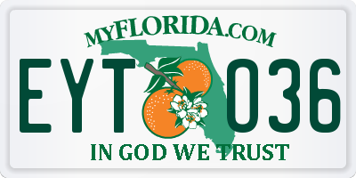 FL license plate EYTO36
