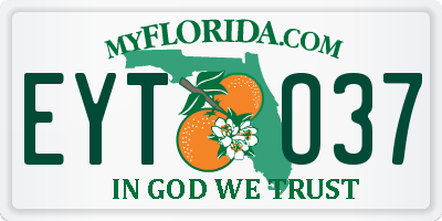 FL license plate EYTO37