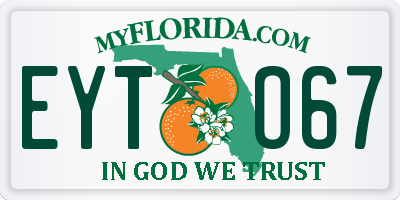 FL license plate EYTO67