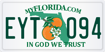 FL license plate EYTO94