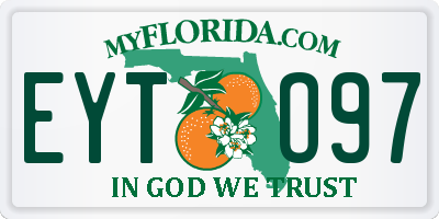 FL license plate EYTO97