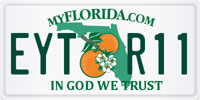FL license plate EYTR11
