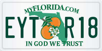 FL license plate EYTR18
