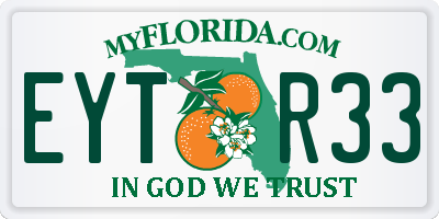 FL license plate EYTR33