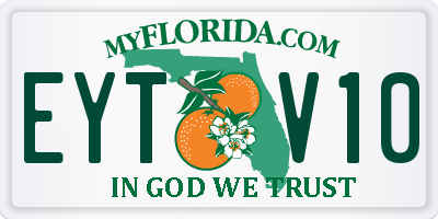 FL license plate EYTV10