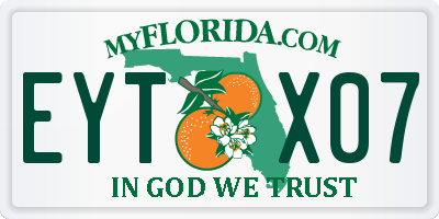 FL license plate EYTX07