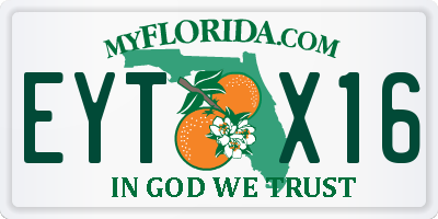 FL license plate EYTX16