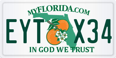 FL license plate EYTX34