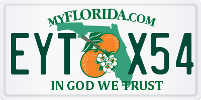 FL license plate EYTX54