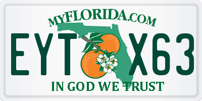 FL license plate EYTX63