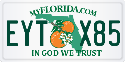 FL license plate EYTX85