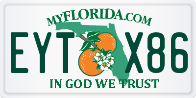 FL license plate EYTX86
