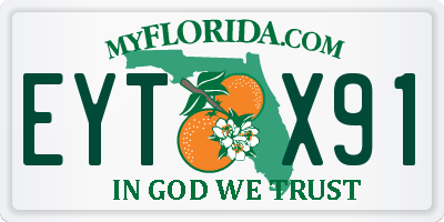 FL license plate EYTX91