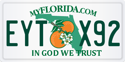 FL license plate EYTX92