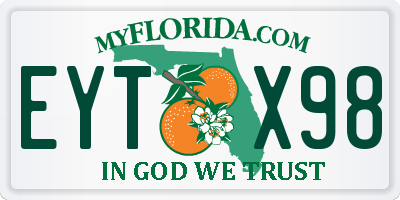 FL license plate EYTX98