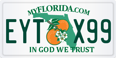 FL license plate EYTX99