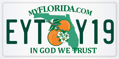 FL license plate EYTY19