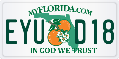 FL license plate EYUD18